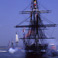 Constitution firing cannonsin Boston Harbor - Boston, MA Travel Photography